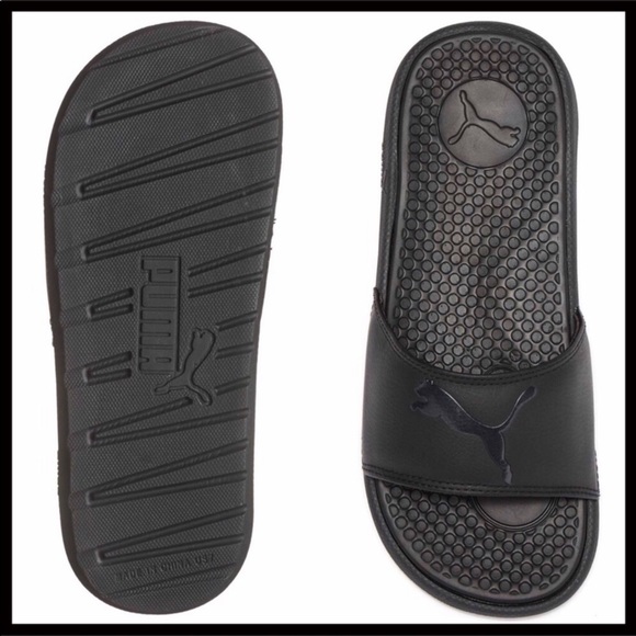 PUMA BLACK SLIDES SPORT SANDALS SLIP ONS A3C - Picture 6 of 8